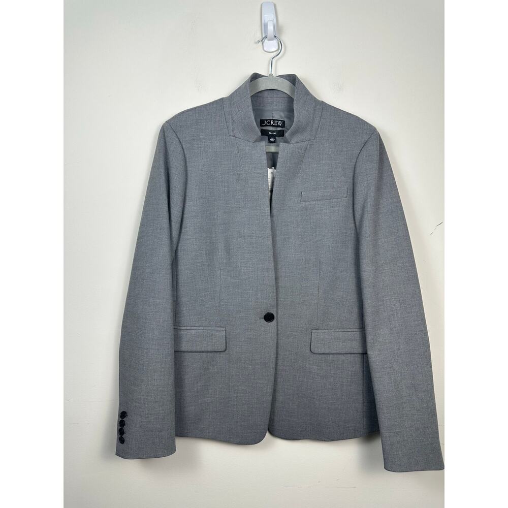 NWT J. Crew Regent Blazer Size 16 Tall Single Button Gray Minimalist Work Wear